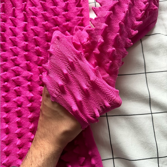 Pink Textured Mini Dress - Picture 7 of 11